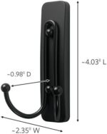 Command Matte Black Double Wall Hooks - Damage-Free Adhesive (4 lb Hold) - Image 2