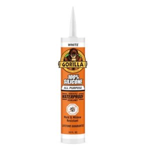 Gorilla Waterproof Silicone Sealant White Caulk 10oz