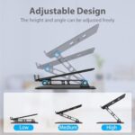 Adjustable Laptop Stand for Desk - Foldable Ergonomic Metal Riser with Ventilation, Portable Notebook Holder Compatible with 10-15.6" Laptops - Image 3