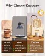 Candle Warmer Lamp with Timer & Dimmer – Adjustable Height, 7 LED Colors, Rattan Shade Gift for Mom - Image 4