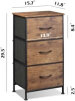 WLIVE 3-Drawer Dresser with Fabric Organizer - Rustic Brown Nightstand for Bedroom & Storage - Image 3