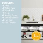 Disposable Chafing Dish Buffet Set with Fuel - 3 Pack Food Warmers for Parties & Catering - Image 3