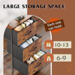 WLIVE 3-Drawer Dresser with Fabric Organizer - Rustic Brown Nightstand for Bedroom & Storage - Image 4