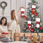 Christmas Stockings 4 Pack, 19 Inch with Santa, Snowman, Reindeer & Penguin Design - Image 3