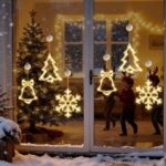 Christmas Window Lights 3-Pack with Timer - LED Snowflake Tree Bell Decorations - Image 6