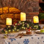 4-Piece Christmas Table Centerpiece Set - LED Candle Holders with Fairy Lights & Pine Cone Decor - Image 5