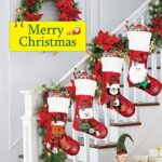 Christmas Stockings 4 Pack, 19 Inch with Santa, Snowman, Reindeer & Penguin Design - Image 2