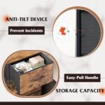 WLIVE 3-Drawer Dresser with Fabric Organizer - Rustic Brown Nightstand for Bedroom & Storage - Image 7