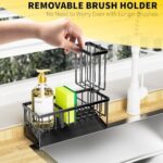 Cisily Kitchen Sink Caddy Organizer - 304 Stainless Steel Sponge Holder with Brush Holder - Image 3