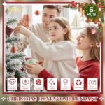 Christmas Honeycomb Ornaments - 6 PCS 3D Mini Glitter Edge Paper Decorations for Christmas Tree, Holiday Party & New Year Home Decor (Green & Red) - Image 6