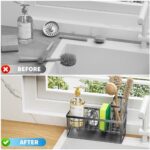 Cisily Kitchen Sink Caddy Organizer - 304 Stainless Steel Sponge Holder with Brush Holder - Image 6