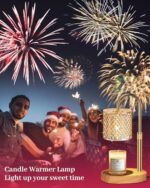 Candle Warmer Lamp with Timer & Dimmer – Adjustable Height, 7 LED Colors, Rattan Shade Gift for Mom - Image 6