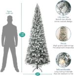 7.5ft Frosted Prelit Christmas Tree - Salzburg Slim Artificial Tree with 1102 Branch Tips, 350 Warm Lights & Metal Stand - Image 3