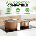 Nutrichef 20-Piece Nonstick Cookware Set - Professional Pots and Pans with Cool-Touch Handles - Image 3