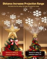 LED Christmas Tree Topper - Star Snowflake Projector Light | 10" Gold Hollowed Design - Image 2