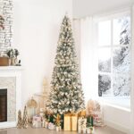 7.5ft Frosted Prelit Christmas Tree - Salzburg Slim Artificial Tree with 1102 Branch Tips, 350 Warm Lights & Metal Stand - Image 5