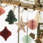 Christmas Honeycomb Ornaments - 6 PCS 3D Mini Glitter Edge Paper Decorations for Christmas Tree, Holiday Party & New Year Home Decor (Green & Red) - Image 3