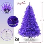SWEET SHINE 6.5ft Pre-lit Artificial Purple Christmas Tree With 300 LED UL Listed String Lights : Home & Kitchen - Image 3