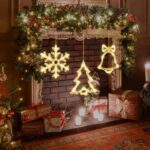 Christmas Window Lights 3-Pack with Timer - LED Snowflake Tree Bell Decorations - Image 8