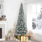 7.5ft Frosted Prelit Christmas Tree - Salzburg Slim Artificial Tree with 1102 Branch Tips, 350 Warm Lights & Metal Stand - Image 6