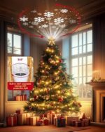 LED Christmas Tree Topper - Star Snowflake Projector Light | 10" Gold Hollowed Design - Image 3