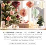 Christmas Honeycomb Ornaments - 6 PCS 3D Mini Glitter Edge Paper Decorations for Christmas Tree, Holiday Party & New Year Home Decor (Green & Red) - Image 7