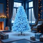 Blue Christmas Tree 6.5ft Pre-Lit – 300 LED Lights Artificial Holiday Decor - Image 6