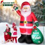 Christmas Inflatable Santa 8 FT - LED Outdoor Yard Decoration with Gift Bag Weatherproof - Image 2