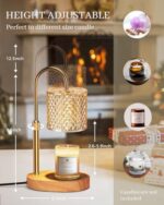 Candle Warmer Lamp with Timer & Dimmer – Adjustable Height, 7 LED Colors, Rattan Shade Gift for Mom - Image 3