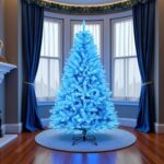 Blue Christmas Tree 6.5ft Pre-Lit – 300 LED Lights Artificial Holiday Decor - Image 4