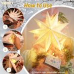 White 3D Paper Star Lanterns (Set of 3) – Foldable 9-Point Christmas Hanging Stars for Festive Decoration, Weddings, Home, and Window Display - Image 4