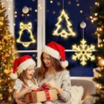 Christmas Window Lights 3-Pack with Timer - LED Snowflake Tree Bell Decorations - Image 4