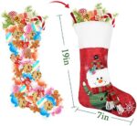 Christmas Stockings 4 Pack, 19 Inch with Santa, Snowman, Reindeer & Penguin Design - Image 4