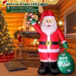 Christmas Inflatable Santa 8 FT - LED Outdoor Yard Decoration with Gift Bag Weatherproof - Image 3