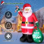 Christmas Inflatable Santa 8 FT - LED Outdoor Yard Decoration with Gift Bag Weatherproof - Image 4