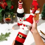 Christmas Wine Bottle Covers - Santa Snowman Party Decor