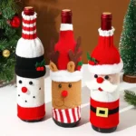 Christmas Wine Bottle Covers - Santa Snowman Party Decor - Image 2