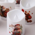 LED Christmas Candles Set of 6 - Flameless Santa Snowman Holiday Decor - Image 4