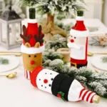 Christmas Wine Bottle Covers - Santa Snowman Party Decor - Image 4