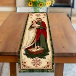 Table Runner Elegant Religious Religious Christmas - Jesus, Mary & Joseph Design, Holiday Decor for Dining Tables & Rustic Homes - Image 2