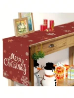 1 Christmas Snowflake Merry Christmas Printed Table Runner 2D Flat Print Festive Decor Christmas Dining Table Decoration Classic - Image 4
