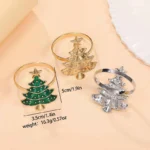 Christmas Napkin Rings Set of 6 - Xmas Tree Design Holiday Table Decor - Image 6