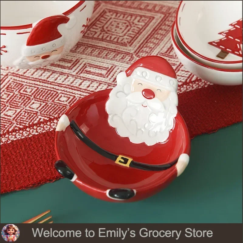 Sccce94c4aa1b4931989e8393b845ffc2a.webp Nordic Christmas Ceramic Bowl - Embossed Fruit Salad Dish - Image 1