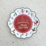 Christmas Disposable Tableware Set - Paper Plates Cups Napkins Tablecloth Party Supplies - Image 4