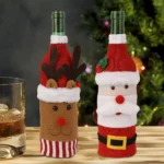 Christmas Wine Bottle Covers - Santa Snowman Party Decor - Image 3