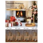 Candle Warmer Lamp with Timer & Dimmer – Adjustable Height, 7 LED Colors, Rattan Shade Gift for Mom - Image 7