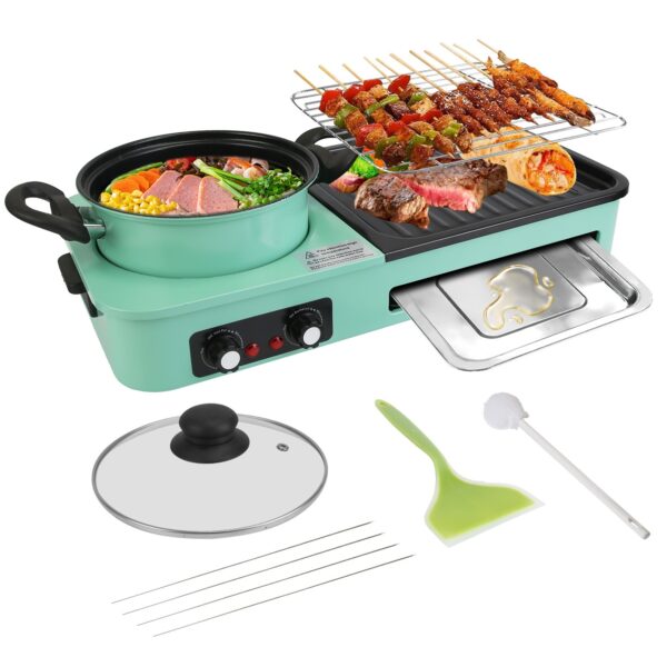 2 in 1 electric hot pot with grill