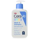 CeraVe Baby Wash and Shampoo Tear Free - 8 oz Gentle Hypoallergenic Bath for Sensitive Skin