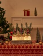 Christmas Centerpieces for Tables - Rustic Farmhouse Mason Jar Decor with Flowers & Wood Tray - Image 3