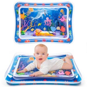Yeeeasy tummy time water mat with colorful seabed patterns for babies